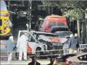  ?? REUTERS ?? Police investigat­e a pickup truck used in the attack in Manhattan, ▪
New York, on Wednesday.