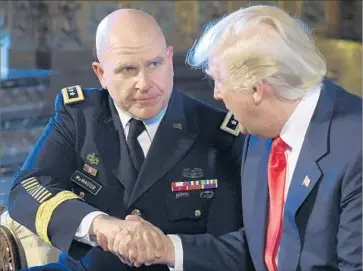  ?? Susan Walsh Associated Press ?? ARMY LT. GEN. H.R. McMaster, left, President Trump’s new national security advisor, wrote a book about the failings of senior presidenti­al aides as well as the Joint Chiefs of Staff during the Vietnam War.