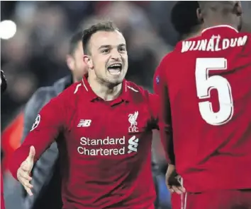  ?? EPA ?? Bei Xherdan Shaqiri muss die Freude über das Wunder von Liverpool raus.