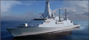  ??  ?? Future of the Navy: The Type 26 frigates are going to be built on the Clyde