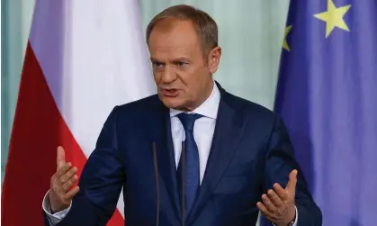  ?? Andersen/AFP/Getty Images ?? ‘Donald Tusk has been (by his bullish standards) conciliato­ry in insisting that this is a recalibrat­ion, not a retaliatio­n.’ Photograph: Odd