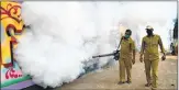  ??  ?? BMC employees fumigating in Dadar on Thursday after several parts of city witnessed surge in COVID cases - Pic: BL Soni
