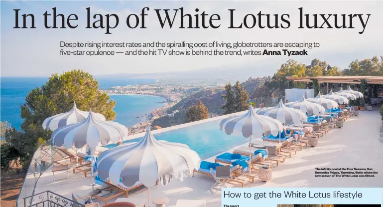  ?? ?? The infinity pool at the Four Seasons, San Domenico Palace, Taormina, Sicily, where the new season of The White Lotus was filmed.