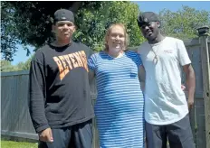  ?? MICHELLE ALLENBERG/WELLAND TRIBUNE ?? Jayden Hannigan, left, his mother Shannon and her long-time boyfriend Edson Edouard have all been touched by racism.