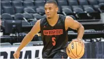  ?? STUART CAHILL/BOSTON HERALD ?? San Diego State guard Lamont Butler is one of the Aztecs’ top playmakers.