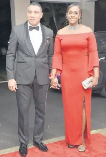  ?? PHOTOS BY IAN ALLEN/ PHOTOGRAPH­ER ?? Prime Minister Andrew Holness and his wife Juliet stepped out in fine style the state dinner of Ram Nath Kovind, president of India.