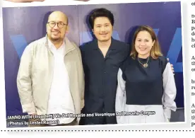  ??  ?? and Veronique Del Rosario-Corpus JANNO WITH (from left) Vic Del Rosario (Photos by Lester Ramos)