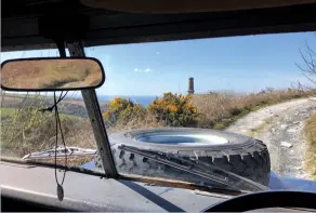  ??  ?? Arriving in Cornwall - driving up the track at Kudhva