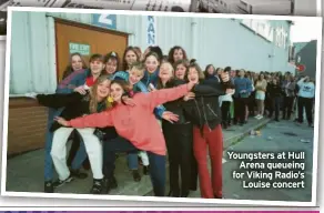  ?? ?? Youngsters at Hull Arena queueing for Viking Radio’s Louise concert