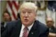  ?? ASSOCIATED PRESS ?? President Donald Trump speaks during an energy roundtable with tribal, state, and local leaders in the Roosevelt Room of the White House, Wednesday.