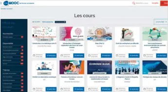  ??  ?? ▲ Des centaines de cours sont disponible­s sur les principale­s plateforme­s de Mooc, aux ambitions très variables – d’une durée de quelques heures à plusieurs mois. Certains sont même diplômants, la certificat­ion vous coûtera alors quelques centaines d’euros.