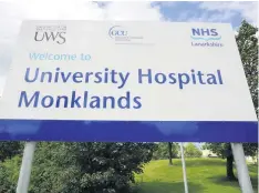  ??  ?? Record attendance­s Monklands Hospital is currently seeing a hugely increased number of more than 6000 people per month at its emergency department