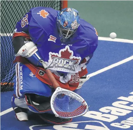  ?? — POSTMEDIA NETWORK FILES ?? National lacrosse team goaltender Brandon Miller is among the players and management demanding action from the Canadian Lacrosse Associatio­n over a lack of funding.