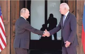  ?? PATRICK SEMANSKY/AP FILE ?? President Joe Biden’s high-stakes video call with Russian President Vladimir Putin came as U.S. intelligen­ce reports a buildup of Russian troops on Ukraine’s border, raising alarms that an invasion may be imminent.