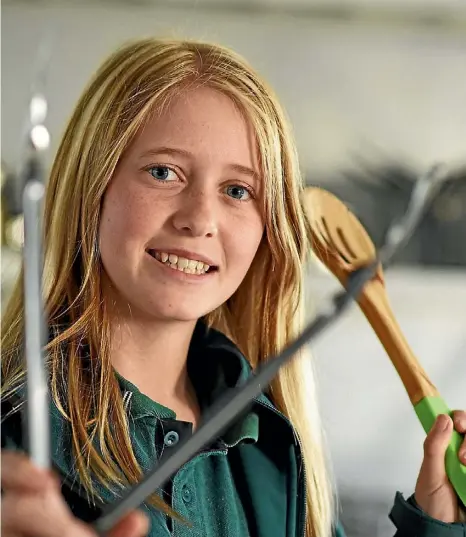  ?? MATTHEW CATTIN/FAIRFAX NZ ?? Grace Thompson is preparing to cook up a storm at the Kids Can Cook national finals.