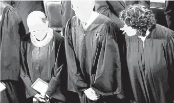  ?? Stephen Crowley, © The New York Times Co. ?? From left, Supreme Court Justices Ruth Bader Ginsburg, Stephen Breyer and Sonia Sotomayor in January 2011.