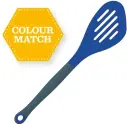  ??  ?? choose utensils that go with your colour scheme. colourwork­s Brights blue silicone slotted food turner, £4.99, Kitchencra­ft