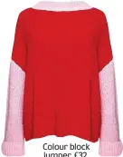  ??  ?? Colour block jumper, £32, glamorous.com