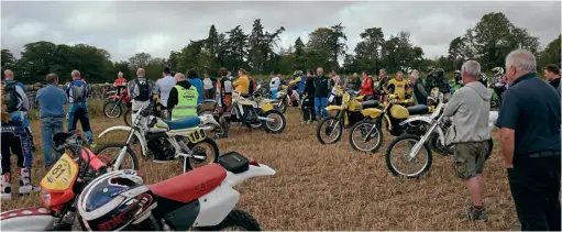  ??  ?? Above: The riders meeting at the start is an important part of the proceeding­s and where Gavin Douglas lays down the law.