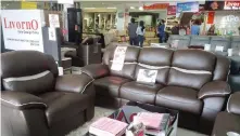  ??  ?? A wide selection of leather sofa sets is available Expo Furniture Town.