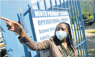  ?? RUDOLPH BROWN/PHOTOGRAPH­ER ?? Udell Dawkins, principal of Minto Primary School in St Thomas, speaks about the resumption of classes on Friday.