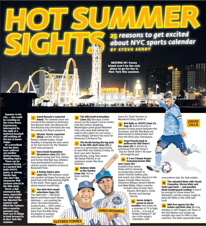  ??  ?? HEATING UP: Coney Island won’t be the only place to go for fun in New York this summer.