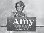  ??  ?? Amy Klobuchar, the first woman elected to the U.S. Senate from Minnesota, emphasizes her Midwestern roots. AP