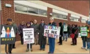  ??  ?? Community members, Kutztown University faculty and KU students joined the Kutztown Resist Solidarity March on the University campus on Feb. 16.