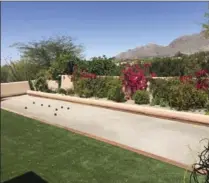  ?? JOHN VYBORNY, THE ASSOCIATED PRESS ?? A Bocce ball court at John Paul Vyborny’s home in Tuscon, Ariz.