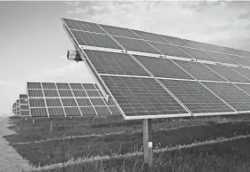  ?? AND ELECTRIC CO. OKLAHOMA GAS ?? Panels track the sun at the Choctaw Nation Solar Farm near Durant.