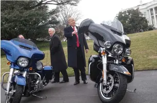  ?? — AFP ?? Trump said he has fought hard for Harley-Davidson and was surprised by its plans.