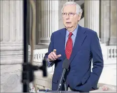  ??  ?? Senate Majority Leader Mitch Mcconnell, R-KY., is hoping he can salvage the Senate’s majority by approving President Trump’s U.S. Supreme Court nominee.