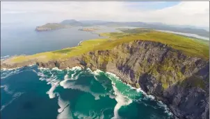  ??  ?? The view from Geokaun Mountain in Valentia Island. Photo: Raymond Fogarty