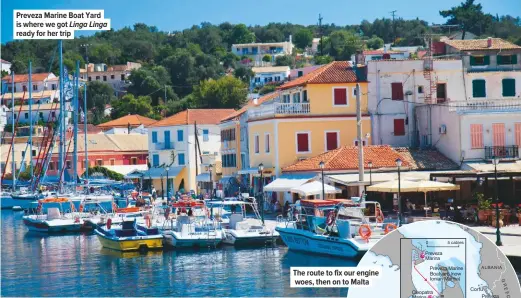  ??  ?? Preveza Marine Boat Yard is where we got Linga Linga ready for her trip