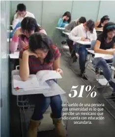  ?? | CUARTOSCUR­O ?? Los jóvenes mexicanos son un sector con rezago educativo.