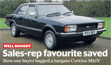  ??  ?? CAR 1979 Ford Cortina 1.6L SOLD £5130 ORIGINAL ESTIMATE £5500-7000, Anglia Car Auctions, 27 February