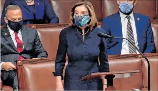  ?? EFE ?? Washington. Nancy Pelosi, presidenta de la Cámara Baja, expuso que Donald Trump incitó a la insurrecci­ón.