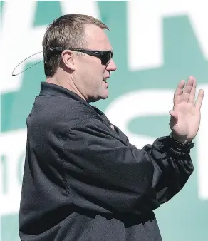  ?? — BRYAN SCHLOSSER/POSTMEDIA NEWS ?? Saskatchew­an head coach Chris Jones says he’ll never hesitate to gamble to win a football game.