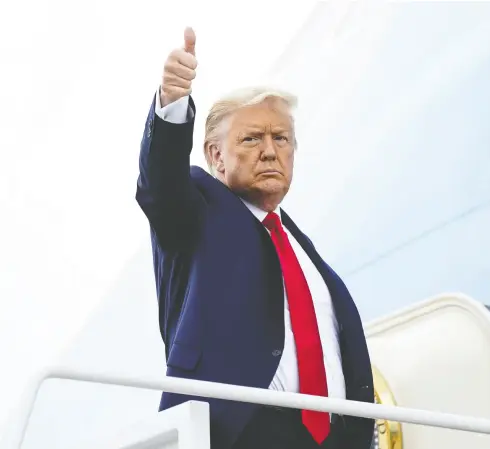  ?? Kevin Lamarque/ REUTERS ?? U. S. President Donald Trump, writes columnist George F. Will, “is a faux nationalis­t who disdains
his nation’s golden age of internatio­nal leadership and institutio­n-building after 1945.”