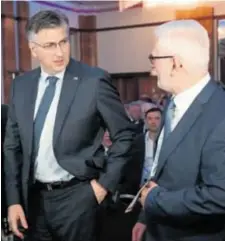  ??  ?? Susret na 'vrhu' Premijer Andrej Plenković i Darinko Bago
