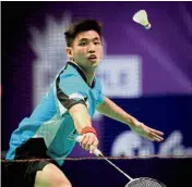  ??  ?? Full steam ahead: Goh Giap Chin stormed into the Vietnam Open final after beating Indonesia’s Wisnu Yuli Prasetyo in the semifinals yesterday.