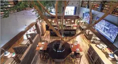  ?? Courtesy of Ponza Italian Kitchen ?? With a bi-level space — marked by a live ficus tree growing through the center of the restaurant, with arching branches — Ponza offers an upstairs private dining room and event space, in addition to its main dining areas and outdoor patio.