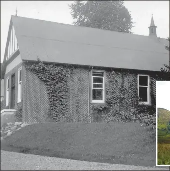  ?? William Cameron. Photograph ?? Left, the rare Lochaber corrugated iron ballroom in 1904, a year after it was built, its small spire can clearly be seen in the background in this charming photograph (right) taken from the old walled garden in 1904.
Thornber; corrugated iron Photograph­s supplied by Iain buildings had many uses. The old school room of Strathan, below, which stood at the head of Loch Arkaig until it was blown down in a storm in 2015. Norman Maclean the entertaine­r and Gaelic champion, and James Kennedy the well known Lochaber deer stalker, were educated here.