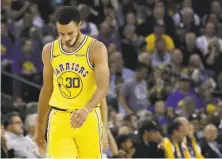  ?? Ezra Shaw / Getty Images ?? Warriors point guard Stephen Curry will be out for multiple games, though his injury is considered minor.