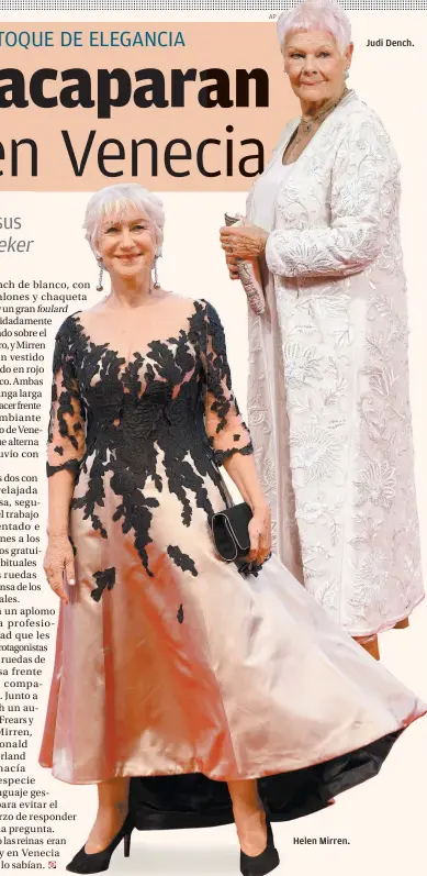  ?? AP ?? Helen Mirren. Judi Dench.