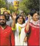  ?? Manish Swarup Associated Press ?? AAP MEMBERS protest the arrest of party leader Arvind Kejriwal.