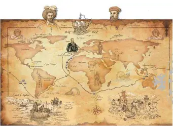  ??  ?? La ruta que siguieron Magallanes y su sucesor, Elcano, abrió una nueva era en los intercambi­os comerciale­s entre los continente­s.