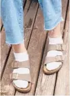  ?? DREAMSTIME ?? Sandals with socks is a trend, but it’s a hard one for most of us to pull off.