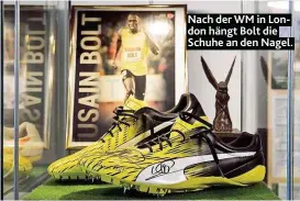  ??  ?? Nach der WM in London hängt Bolt die Schuhe an den Nagel.