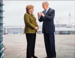 ??  ?? APOYO. Para Joe Biden, anclarse a la Alemania de Angela Merkel es clave para interactua­r con la potencia china.